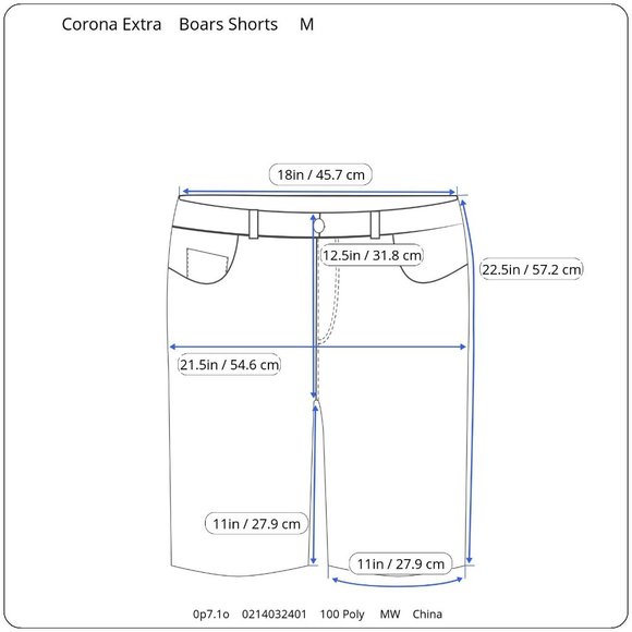 Corona Extra Cargo Board Shorts Mens M Palm Tree Logo Colorful Swimwear Blue - Picture 7 of 7